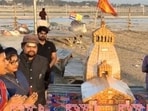 Kedarnath Temple replica made using 2,151 biscuits to mark Maha Shivaratri