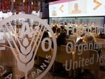 Delegates deliver their speeches during the launch of the Food and Agriculture Organization of the United Nations. Delegates deliver their speeches during the launch of the Food and Agriculture Organization of the United Nations.