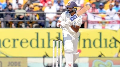 India's Devdutt Padikkal plays a shot on Day 2 of the 5th Test match against England, at Himachal Pradesh Cricket Association Stadium, in Dharamsala on Friday (BCCI-X) India's Devdutt Padikkal plays a shot on Day 2 of the 5th Test match against England, at Himachal Pradesh Cricket Association Stadium, in Dharamsala on Friday (BCCI-X)