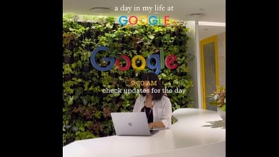 Snapshot of the Google employee in office. (Instagram/@Saloni Rakholiya)