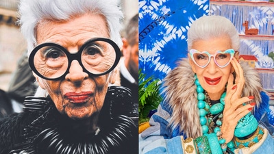 Apfel had a penchant for oversized eyewear and would sport the most ultra-luxe pairs. Her fondness for glasses turned into a style statement, as she would go about picking the most outlandish frames from flea markets. Apfel had a penchant for oversized eyewear and would sport the most ultra-luxe pairs. Her fondness for glasses turned into a style statement, as she would go about picking the most outlandish frames from flea markets.