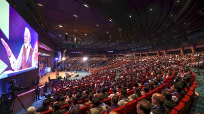 PM Narendra Modi addresses the National Creators Awards 2024, at Bharat Mandapam in New Delhi. (PTI)