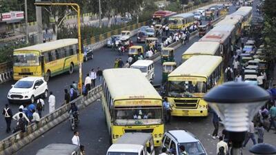 The bus owners have been told to ensure the buses are fit for plying and also ensure that the headlights, tail lights, indicators, horns, wipers, etc. are functioning properly. (Burhaan Kinu/HT Photo) The bus owners have been told to ensure the buses are fit for plying and also ensure that the headlights, tail lights, indicators, horns, wipers, etc. are functioning properly. (Burhaan Kinu/HT Photo)