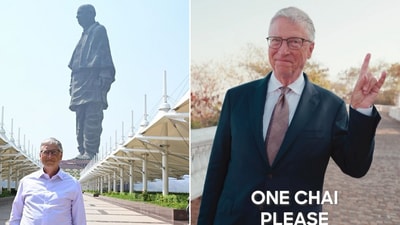 The image shows glimpses from Bill Gates' visit to India. (Instagram/@thisisbillgates) The image shows glimpses from Bill Gates' visit to India. (Instagram/@thisisbillgates)