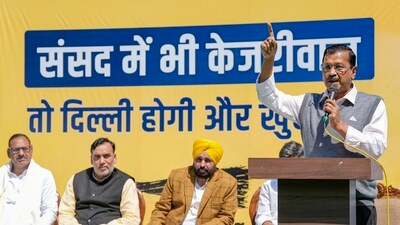 Delhi Chief Minister Arvind Kejriwal addresses during a press conference ahead of the Lok Sabha polls, in New Delhi, Friday, March 8, 2024. (PTI) Delhi Chief Minister Arvind Kejriwal addresses during a press conference ahead of the Lok Sabha polls, in New Delhi, Friday, March 8, 2024. (PTI)