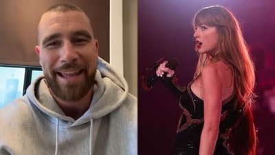 Travis Kelce dropped in mid-concert during Taylor Swift's penultimate show in Singapore on March 8. (Instagram) Travis Kelce dropped in mid-concert during Taylor Swift's penultimate show in Singapore on March 8. (Instagram)