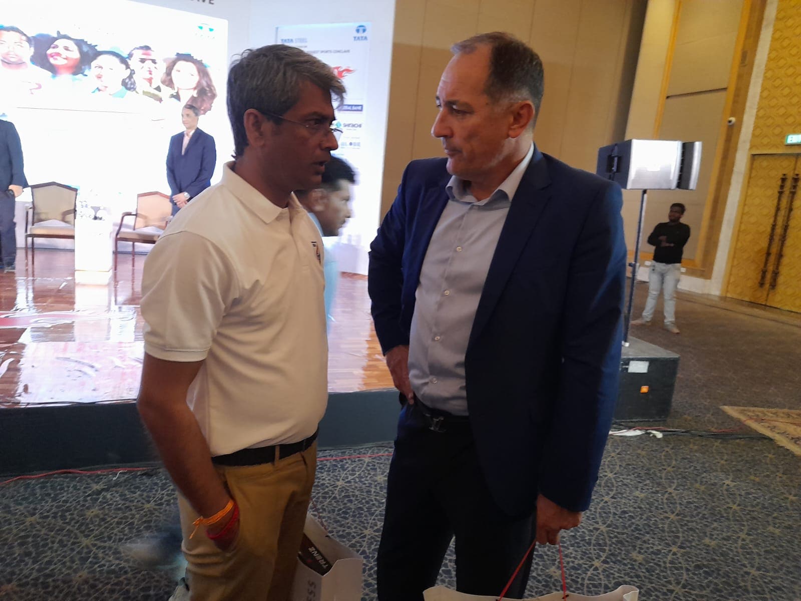 AIFF president Kalyan Chaubey with India coach Igor Stimac(Dhiman Sarkar)