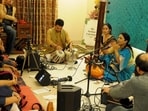A classical music baithak in progress. (Parveen Kumar/Hindustan Times)
