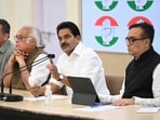 Congress leader Jairam Ramesh, KC Venugopal and Ajay Maken during a press conference in New Delhi on February 22. Congress leader Jairam Ramesh, KC Venugopal and Ajay Maken during a press conference in New Delhi on February 22.