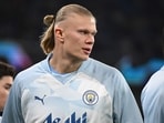 Manchester City's Erling Haaland warms up ahead of a match. Manchester City's Erling Haaland warms up ahead of a match.