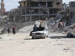 Palestinians leave with their belongings on a vehicle following the Israeli offensive in Khan Younis, southern Gaza, on Friday, March 8, 2024. Palestinians leave with their belongings on a vehicle following the Israeli offensive in Khan Younis, southern Gaza, on Friday, March 8, 2024.