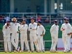 Players of Mumbai look at the big screen during a DRS appeal on the first day of a Ranji Trophy semi-final cricket match between Tamil Nadu and Mumbai Players of Mumbai look at the big screen during a DRS appeal on the first day of a Ranji Trophy semi-final cricket match between Tamil Nadu and Mumbai