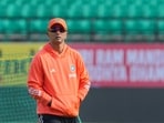 India's head coach Rahul Dravid during a training session India's head coach Rahul Dravid during a training session