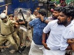 Thiruvananthapuram: Security personnel baton charge Youth Congress activists during their protest demanding a CBI probe into the death of Sidharthan JS. Thiruvananthapuram: Security personnel baton charge Youth Congress activists during their protest demanding a CBI probe into the death of Sidharthan JS.