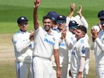 India's R Ashwin shows the ball as he takes a five-wicket haul during the 3rd day of the fifth Test cricket match between India and England, in Dharamsala, Satutday, March 9 India's R Ashwin shows the ball as he takes a five-wicket haul during the 3rd day of the fifth Test cricket match between India and England, in Dharamsala, Satutday, March 9