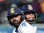 India's captain Rohit Sharma (L) and Yashasvi Jaiswal run between the wickets during the first day of the fifth Test cricket match between India and England at the Himachal Pradesh Cricket Association Stadium in Dharamsala on March 7 India's captain Rohit Sharma (L) and Yashasvi Jaiswal run between the wickets during the first day of the fifth Test cricket match between India and England at the Himachal Pradesh Cricket Association Stadium in Dharamsala on March 7