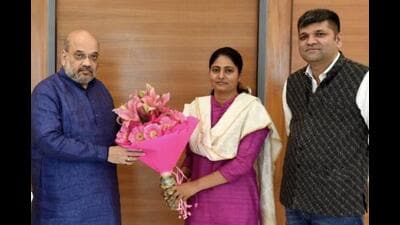Apna Dal (S) leader Anupriya Patel with Amit Shah. (HT file) Apna Dal (S) leader Anupriya Patel with Amit Shah. (HT file)