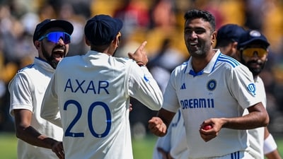 England crumbled further in the second session and Ashwin eventually got his 36th five-wicket haul. He thus went past Anil Kumble's record of 35 Test fifers and now leads that list for Indians. Ashwin is now level with Richard Hadlee at third in the overall list of players with most Test five-wicket hauls and is just one away from equalling Shane Warne's tally of 37 above him. The list is led by Muttiah Muralitharan and Ashwin might not climb that mountain. The Sri Lanka legend retired with 67 five-wicket hauls. (AFP) England crumbled further in the second session and Ashwin eventually got his 36th five-wicket haul. He thus went past Anil Kumble's record of 35 Test fifers and now leads that list for Indians. Ashwin is now level with Richard Hadlee at third in the overall list of players with most Test five-wicket hauls and is just one away from equalling Shane Warne's tally of 37 above him. The list is led by Muttiah Muralitharan and Ashwin might not climb that mountain. The Sri Lanka legend retired with 67 five-wicket hauls. (AFP)