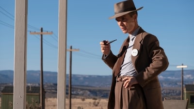 This image released by Universal Pictures shows Matt Damon as Gen. Leslie Groves, left, and Cillian Murphy as J. Robert Oppenheimer in a scene from "Oppenheimer." (Universal Pictures via AP) (AP) This image released by Universal Pictures shows Matt Damon as Gen. Leslie Groves, left, and Cillian Murphy as J. Robert Oppenheimer in a scene from "Oppenheimer." (Universal Pictures via AP) (AP)