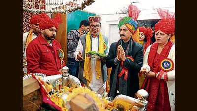 Himachal CM Sukhvinder Singh Sukhu during the opening of international Shivratri fair in Mandi on Saturday. (Birbal Sharma/HT) Himachal CM Sukhvinder Singh Sukhu during the opening of international Shivratri fair in Mandi on Saturday. (Birbal Sharma/HT)