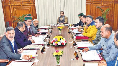 Himachal Pradesh chief minister Sukhvinder Singh Sukhu with Congress MLAs in Shimla on February 29. (ANI)