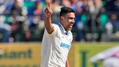 India's Ravichandran Ashwin celebrates the wicket of England's Zak Crawley on the third day of the fifth and final Test (AP) India's Ravichandran Ashwin celebrates the wicket of England's Zak Crawley on the third day of the fifth and final Test (AP)