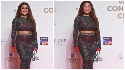 Neha Kakkar, who performed at the Miss World 2024, dazzled in a shimmery black co-ord set. Neha Kakkar, who performed at the Miss World 2024, dazzled in a shimmery black co-ord set.