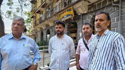 Mumbai, India. Mar 09,2024 : Family members of Sahil Verma outside Yellow gate police station in South Mumbai. Indian Navy seaman Sahil Verma has been reported missing at sea from INS Kochi since Feb 27.Mar. 09,2024. (Photo by Raju Shinde/HT Photo)