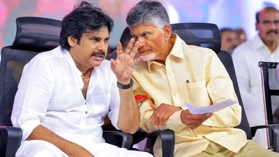Chandrababu Naidu's Telugu Desam, Pawan Kalyan's Jana Sena Party will fight the election together with the BJP. (Tharun Vinny) Chandrababu Naidu's Telugu Desam, Pawan Kalyan's Jana Sena Party will fight the election together with the BJP. (Tharun Vinny)