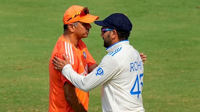 Rohit Sharma with Rahul Dravid during the Test series against England (PTI) Rohit Sharma with Rahul Dravid during the Test series against England (PTI)