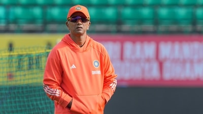 India's head coach Rahul Dravid during a training session (PTI) India's head coach Rahul Dravid during a training session (PTI)