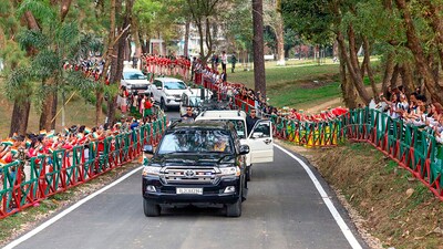 From the same event held in Itanagar, PM Narendra Modi, among others, inaugurated and dedicated to the nation and laid the foundation stone for multiple development projects worth about  <span class='webrupee'>₹</span>55,600 crores in Manipur, Meghalaya, Nagaland, Sikkim, Tripura and Arunachal Pradesh.&nbsp; (PTI)