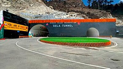PM Modi inaugurated the Sela tunnel by flagging off an Arunachal Pradesh State Transport bus that went through it.&nbsp; (PTI)