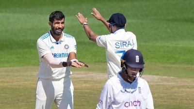 Jasprit Bumrah captained India during England's second innings with Rohit Sharma sitting out due to a stiff back. (PTI) Jasprit Bumrah captained India during England's second innings with Rohit Sharma sitting out due to a stiff back. (PTI)