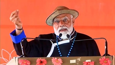In his address after the dedication of the project at the event Viksit Bharat Viksit North East, PM Narendra Modi voiced the government's 'unwavering commitment' to the development of the Northeast region.&nbsp; (PTI)