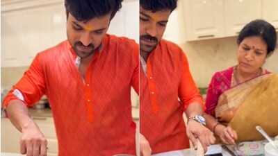 Upasana shared a video of Ram Charan showing off his cooking skills Upasana shared a video of Ram Charan showing off his cooking skills