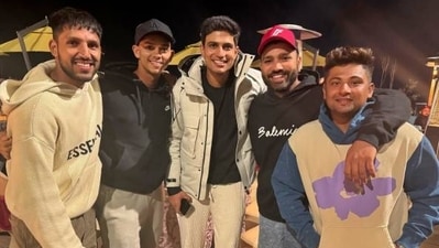 Rohit Sharma with India's next generation of superstars Rohit Sharma with India's next generation of superstars