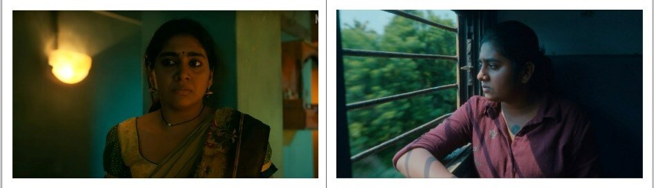 Sajayan in Dabba Cartel, her upcoming series about homemakers who start to sell drugs in their packed meals, and (above right) in Poacher. Sajayan in Dabba Cartel, her upcoming series about homemakers who start to sell drugs in their packed meals, and (above right) in Poacher.