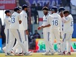 Team India players celebrate the wicket of England's Shoaib Bashir on Day 3 of the 5th Test Team India players celebrate the wicket of England's Shoaib Bashir on Day 3 of the 5th Test