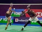 India's Chirag Shetty and Satwiksairaj Rankireddy in action 