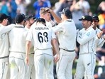 Ben Sears (C) is congratulated by teammates after taking the wicket of Australia's Marnus Labuschagne on day three of the second Test Ben Sears (C) is congratulated by teammates after taking the wicket of Australia's Marnus Labuschagne on day three of the second Test