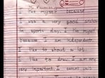 A part of the essay the little girl wrote about her favourite person. 