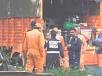 NDRF personnel present at the site where the incident took place. NDRF personnel present at the site where the incident took place.