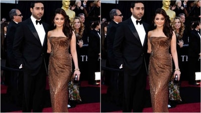 Bollywood actress and former Miss World Aishwarya Rai graced the red carpet at the 2011 Academy Awards with her husband Abhishek Bachchan. The actress swept the fashion police off their feet in her brown and copper Armani Privé off-shoulder body-hugging gown. She opted for beautifully embellished shoulder dusters, paired with smoky eyes and nude glossy lips to go with her voluminous waves. (Instagram) Bollywood actress and former Miss World Aishwarya Rai graced the red carpet at the 2011 Academy Awards with her husband Abhishek Bachchan. The actress swept the fashion police off their feet in her brown and copper Armani Privé off-shoulder body-hugging gown. She opted for beautifully embellished shoulder dusters, paired with smoky eyes and nude glossy lips to go with her voluminous waves. (Instagram)