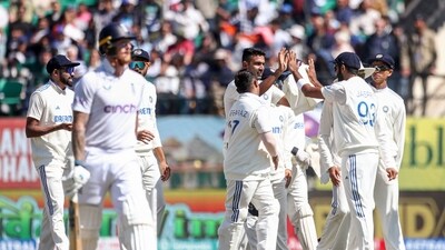 India's Ravichandran Ashwin celebrates the wicket of England's skipper Ben Stokes on Day 3 of the 5th Test match, at Himachal Pradesh Cricket Association Stadium, in Dharamsala (ANI  )
