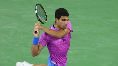 Carlos Alcaraz in action. (Getty Images via AFP) Carlos Alcaraz in action. (Getty Images via AFP)