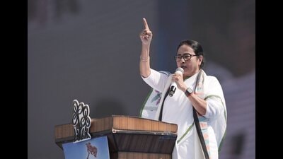 Mamata Banerjee speaks during a rally in Kolkata on Sunday. (PTI) Mamata Banerjee speaks during a rally in Kolkata on Sunday. (PTI)