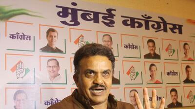 Mumbai, India – Novermber 17, 2017: Mumbai Congress President Sanjay Nirupam addressing to media at MRCC office, in Mumbai, India, on Friday, November 17, 2017. (Photo by Bhushan Koyande/HT)
