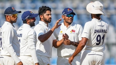 Shardul Thakur once again produced an all-round show for Mumbai. Shardul Thakur once again produced an all-round show for Mumbai.
