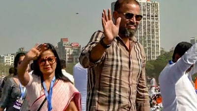 **EDS: VIDEO GRAB VIA @AITCofficial** Kolkata: TMC candidates for the upcoming Lok Sabha elections Mahua Moitra and Yusuf Pathan during a rally, in Kolkata, Sunday, March 10, 2024. (PTI Photo) **EDS: VIDEO GRAB VIA @AITCofficial** Kolkata: TMC candidates for the upcoming Lok Sabha elections Mahua Moitra and Yusuf Pathan during a rally, in Kolkata, Sunday, March 10, 2024. (PTI Photo)